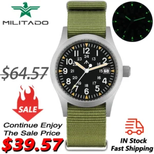 Militado ML05 Military Watch Ronda 515 Quartz Movement Domed Sapphire With High Clear AR Coating Luminous 38mm Vintage Watches - AliExpress 1511