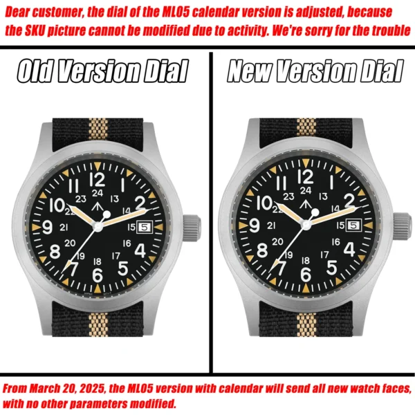 Militado ML05 Military Watch Ronda 515 Quartz Movement Domed Sapphire With High Clear AR Coating Luminous 38mm Vintage Watches - AliExpress 1511 - Image 2