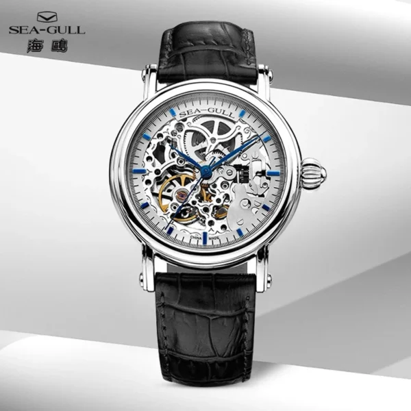 Seagull Original Watch Men's Business Luxury Watch Skeleton Flywheel Automatic Mechanical Watch Birthday Gift Clock 38mm M182SK -