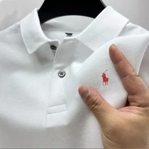 Men's short sleeved polo shirt, business casual wear, breathable buttons, youth fashion, classic, multifunctional, 2025 summer