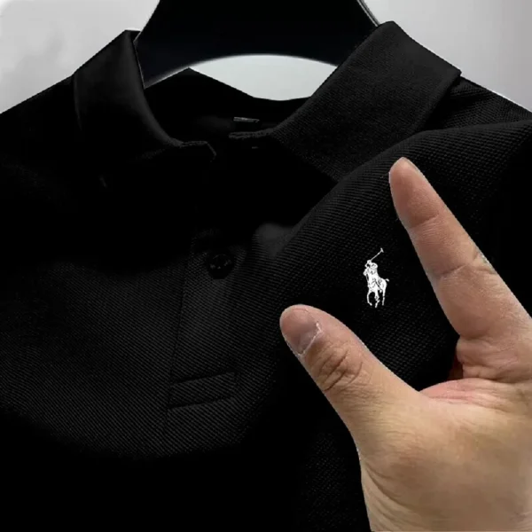 Men's short sleeved polo shirt, business casual wear, breathable buttons, youth fashion, classic, multifunctional, 2025 summer - Image 6