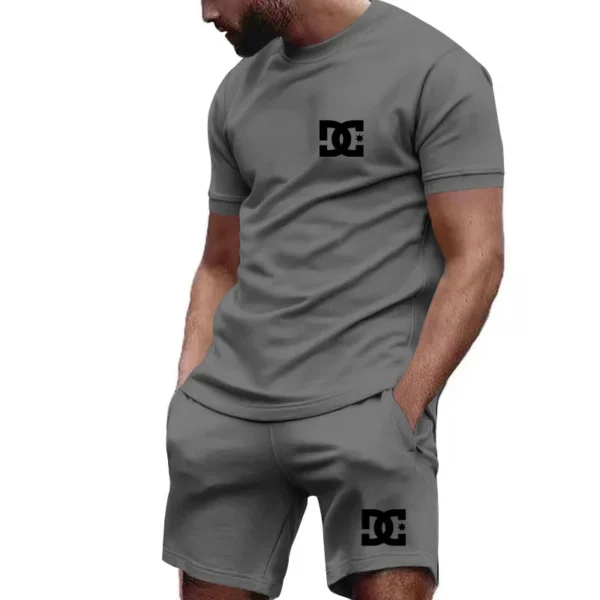 2025 New Men's Sportswear Short Sleeved T-shirt And Sports Shorts Summer Casual Jogging Pants Set Men's Two-Piece Set 4XL - Image 2