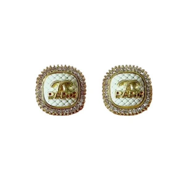 Light luxury block letter earrings set with sparkling zircon earrings fashionable retro earrings accessories jewelry gifts - Image 6