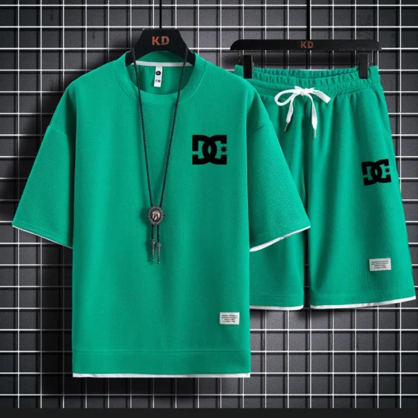 I found a great item on AliExpress. Click here for details! Men's summer two-piece set, casual T-shirt and shorts, sportswear, s - Image 5