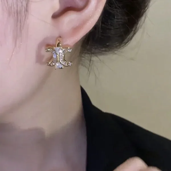 2025 New Exquisite Luxury Inlaid Zircon Letter C Earrings Fashion Letter Earrings Accessories Jewelry Gifts - Image 4