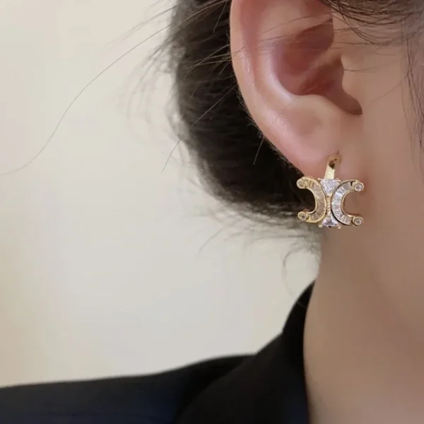 2025 New Exquisite Luxury Inlaid Zircon Letter C Earrings Fashion Letter Earrings Accessories Jewelry Gifts - Image 6