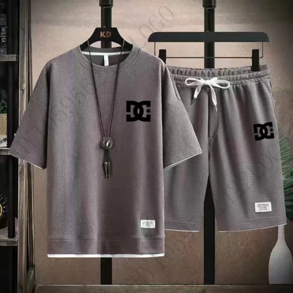 I found a great item on AliExpress. Click here for details! Men's summer two-piece set, casual T-shirt and shorts, sportswear, s - Image 6