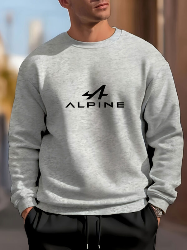 Men's Alpine Logo Casual Short Sleeve T-Shirt - Vibrant Yellow Summer Round Neck Tee, Breathable & Machine Washable for Outdoor Activities - Image 4