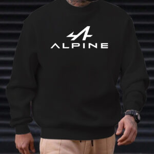 Men'S Alpine Graphic Casual Crew Neck Sweatshirt, 100% Polyester Knit Fabric, Regular Fit, Slight Stretch, Solid Color, 250g/m² - Comfortable and Stylish