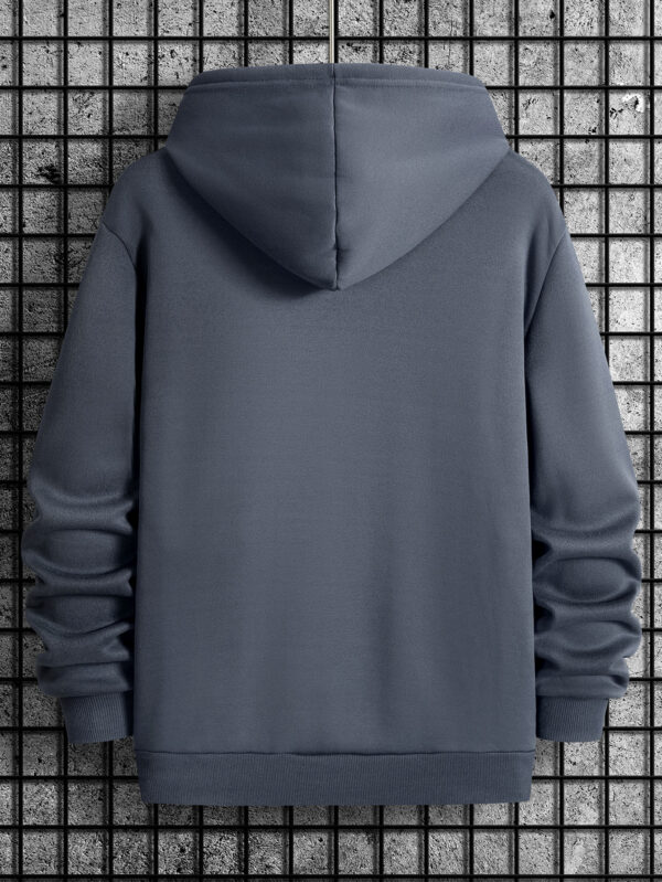 Men's New Stylish Sporty Cell Print Hooded Sweatshirt - Long Sleeve Pullover with Drawstring Hood, Comfortable Polyester Fabric, Casual Fall/Winter Wear, Letter Pattern, Regular Fit, Everyday & Leisure Style - Image 10