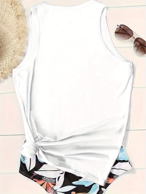 [MAXI MARA Tank Top] Soft Polyester-Spandex Blend Women's Sleeveless Tank Top | 1pc, Round Neck, Machine Washable, All-Season Casual & Athletic Wear, Bold Pink "MAXI MARA" Letter Print - Black/Dark Gray/Rose/Blue/Orange/White - Image 10