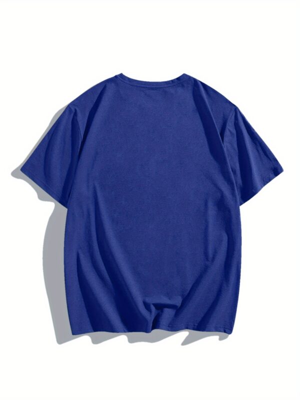 Men'S Casual Crew Neck T-Shirt with Geometric Richmond Print, 100% Polyester Knit Fabric, Slight Stretch, Regular Fit, Summer Short Sleeve Tee - 150gsm - Image 7