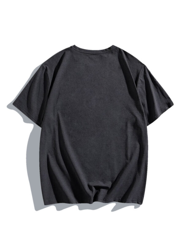 Men's RICHMOND Bold Uppercase Letter Print T-Shirt - Black with White Graphic, Casual Short Sleeve Round Neck Summer Tee, Regular Fit, Machine Washable, Casual Attire, Smooth Fabric Shirt - Image 6