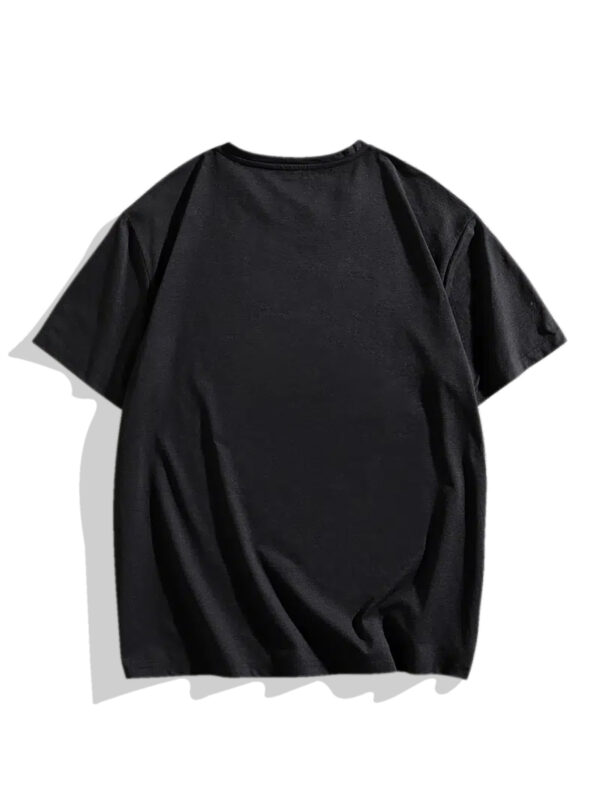Men's RICHMOND Bold Uppercase Letter Print T-Shirt - Black with White Graphic, Casual Short Sleeve Round Neck Summer Tee, Regular Fit, Machine Washable, Casual Attire, Smooth Fabric Shirt - Image 7
