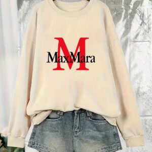 Women'S Max Mara Print Sweatshirt - Cozy Long Sleeve Crewneck Pullover, Casual All-Season Wear, Soft Fabric, Perfect for Casual Attire, Comfortable Clothing | Casual Style | Soft Texture