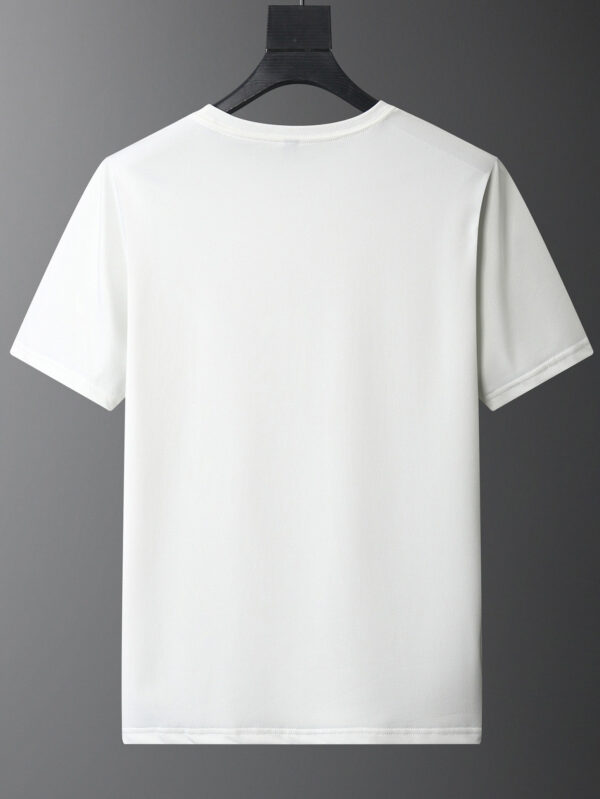 Men's Casual Crew Neck T-Shirt - White with Red "Casablanca Kay" Graphic Print, Short Sleeve, Breathable Summer Top, Machine Washable, Comfortable Regular Fit for Casual Attire, Summer Casual Wear | Casual Style | Comfortable Fit - Image 2