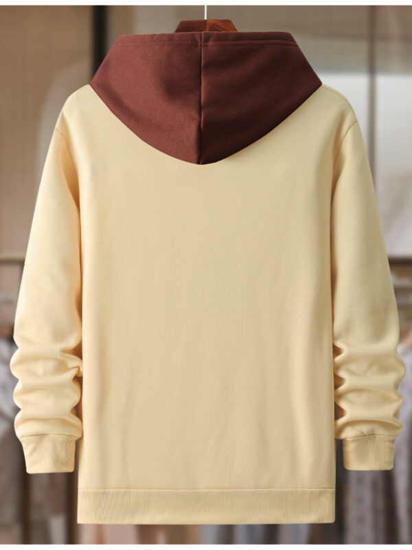 Men's Black & Yellow Color-Block Hooded Sweatshirt with Casablanca Graphic Print, 250g Heavyweight Pullover, Long Sleeve Casual Streetwear for Autumn/Winter, Sweater Hoodie, Winter Wear, Trendy Pullover, Quality Stitching, Pullover Hoodie, Men's Fashion - Image 8