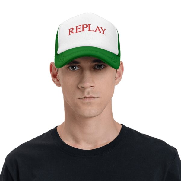 REPLAY Mesh Baseball Cap for Men & Women - Adjustable Lightweight Breathable Sport Hat with PVC Coating, White & Black Design for Camping, Outdoor Activities, Halloween, Thanksgiving, Father’s Day Gifts, Baseball Hat, Casual Headwear, Casual Style, Durable Headgear - Image 15