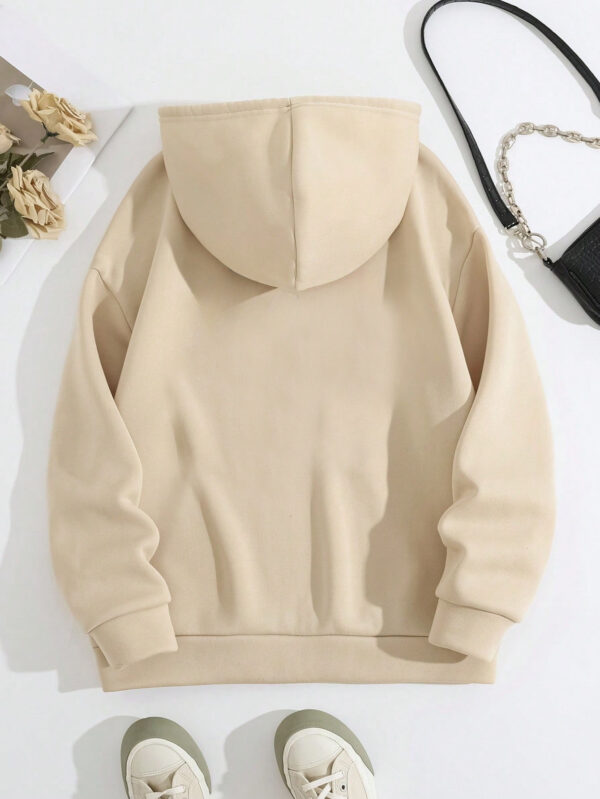 Women's & Men's Sporty Casual Hoodie with "Kane" Signature Print - Soft Beige Pullover for Spring/Fall, Comfortable Unisex Design, Machine Washable, Spring Fall Apparel, Minimalistic Fashion, Relaxed Fit - Image 6