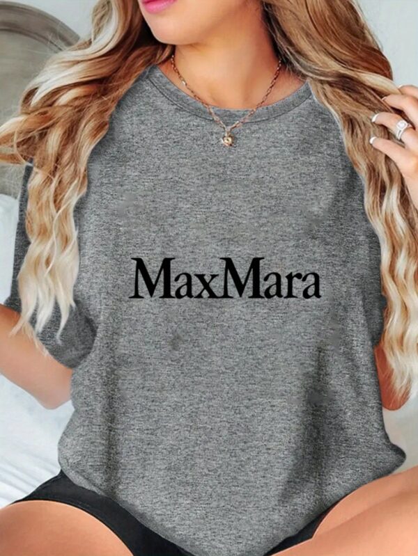 MAXMARA Women'S Graphic Print T-Shirt - Soft, Breathable Polyester Blend Short Sleeve Casual Summer Top, Quick-Dry & Easy Care, Round Neck, Perfect for Outdoor Activities & Casual Attire, All-Season Comfort, Versatile Clothing | Round Neck Shirt | Comfortable - Image 2