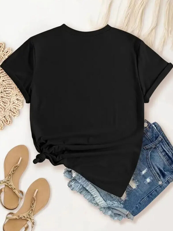 Y2K Women'S Elegant Casual Short Sleeve T-Shirt with Bench Print, Polyester Spandex, Retro Stretchy Fabric, Perfect for Summer Outfits, Daily Wear, and Outdoor - Image 9