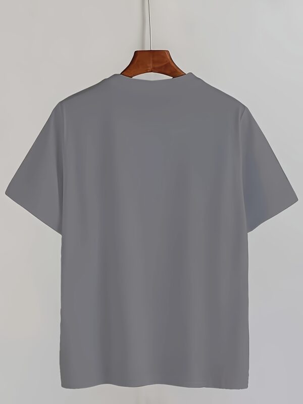 LUSSEN OBM Men's Outdoor Casual T-Shirt - Breathable Polyester Knit Fabric, Slight Stretch Crew Neck Tee with Geometric Print, All-Season Comfort for Casual Attire - Image 10