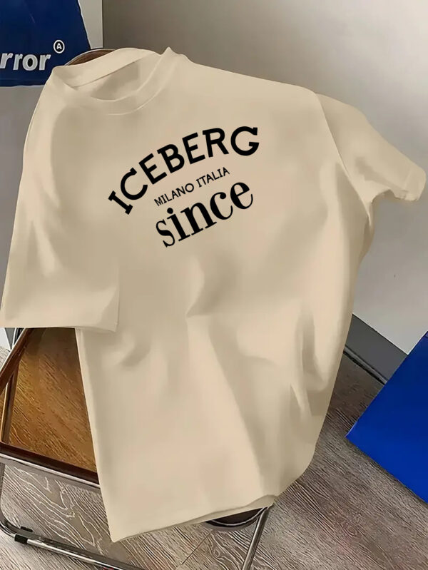 Men's casual fashion - letter printed T-shirt, round neck comfortable polyester fabric, fashionable streetwear suitable for daily wear, Men's clothing - Image 8
