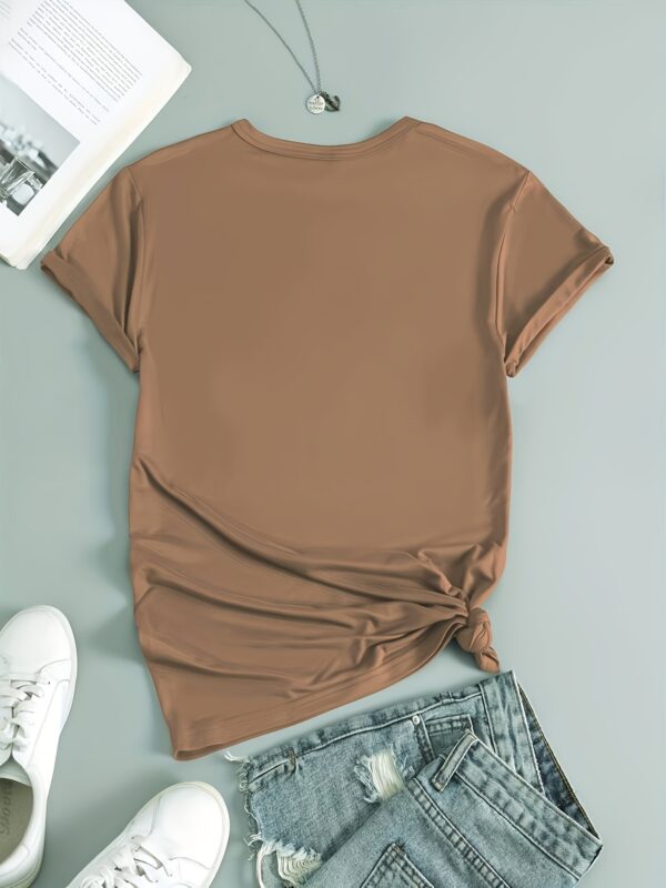 Women'S Casual "BENCH" Letter Print T-Shirt - Short Sleeve Crew Neck, Soft Polyester Fabric, Spring/Summer Fashion Top for Casual Attire, Ladies T Shirt - Image 9