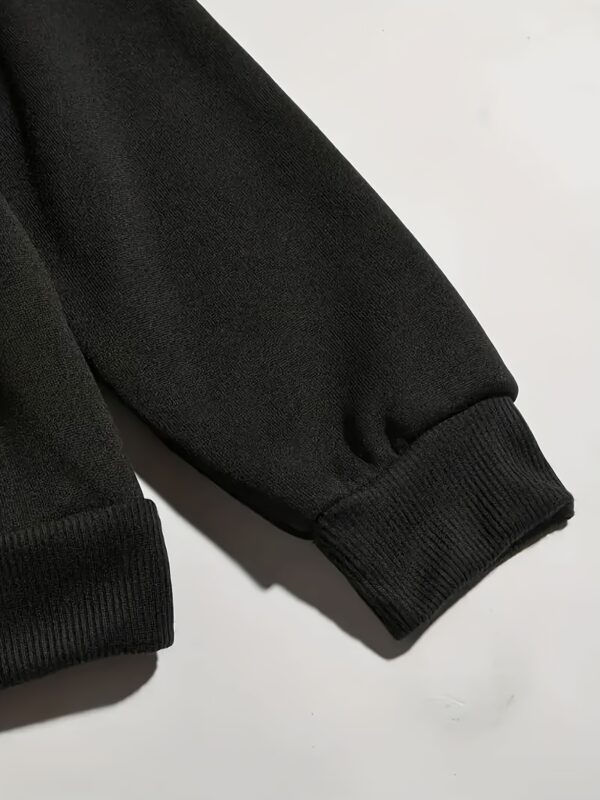 Men's Casual Hoodie with Inspirational 'Kane' Cursive Print - Stretch Polyester, Kangaroo Pocket & Adjustable Drawstring Hood - All-Season Comfort Fit Black Pullover Sweatshirt, Functional Front Pocket, Machine Washable Top - Image 7
