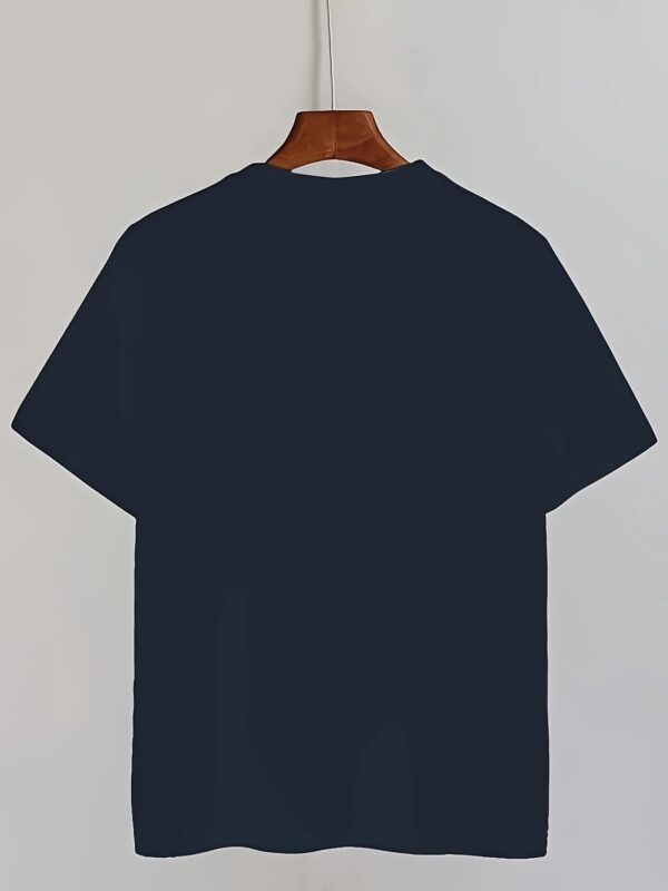 LUSSEN OBM Men's Outdoor Casual T-Shirt - Breathable Polyester Knit Fabric, Slight Stretch Crew Neck Tee with Geometric Print, All-Season Comfort for Casual Attire - Image 9