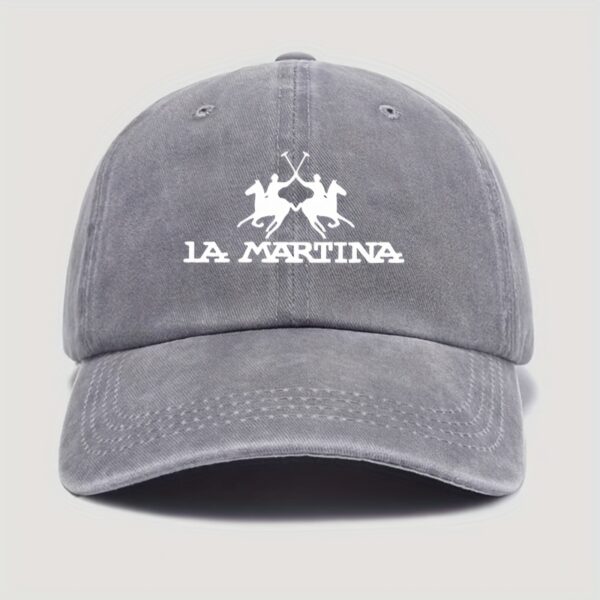 Adjustable Baseball Cap with LA MARTINA Logo Print, Suitable for Outdoor Trips, Camping, Sun Hat, Parties, And Hip-Hop for Both Men Women. - Image 9
