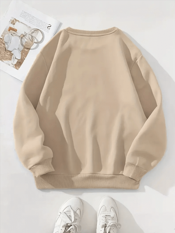 Women's Casual Thick Fleece-Lined Crewneck Sweatshirt - Bold "BENCH" Letter Print with Pink & Black Contrast, Red Base, All-Season Comfort, Machine Washable, Ladies Sweatshirts, Everyday Comfort, Trendy Sweatshirt, Ribbed Cuffs, Cozy Clothing, Stylish Casualwear, Soft Fleece Lining, Pullover Top, Fashion Lovers - Image 6
