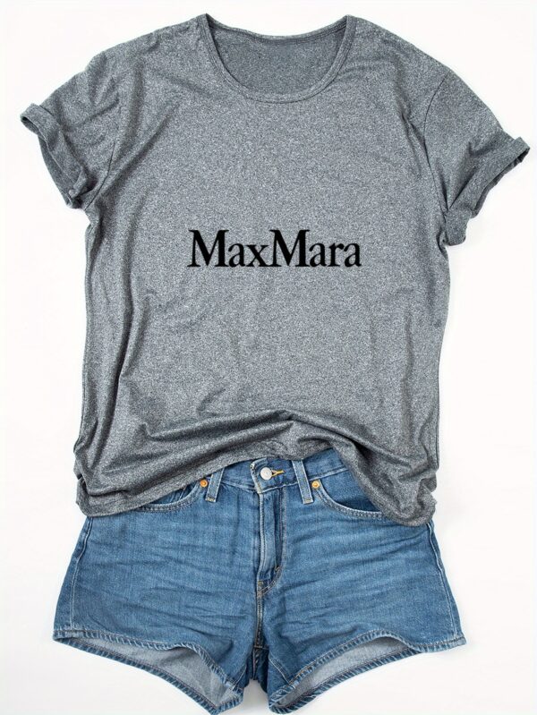 MAXMARA Women'S Graphic Print T-Shirt - Soft, Breathable Polyester Blend Short Sleeve Casual Summer Top, Quick-Dry & Easy Care, Round Neck, Perfect for Outdoor Activities & Casual Attire, All-Season Comfort, Versatile Clothing | Round Neck Shirt | Comfortable - Image 6