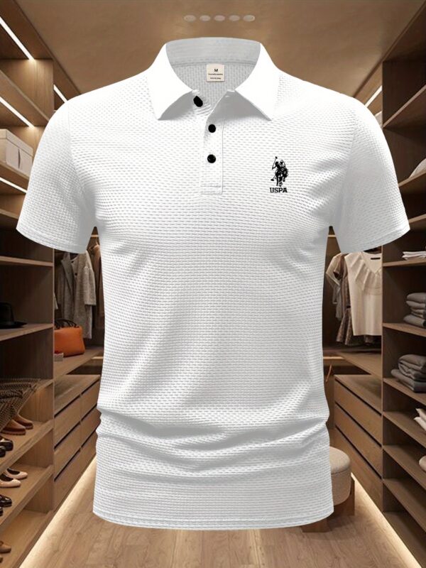 TS276 Double Horse USPA Print Golf Knit Men's Turtleneck - Image 6