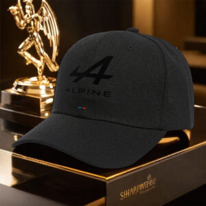 1pc Alpine Team Logo Baseball Cap - Lightweight Polyester Trucker Hat for Men & Women, Black with White Lettering, Outdoor Sports & Casual Wear, Baseball Hat
