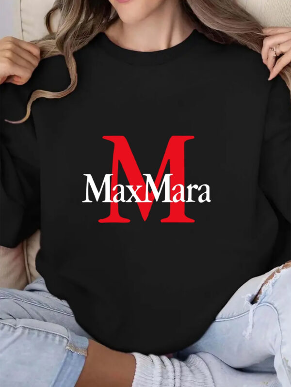 Women'S Max Mara Print Sweatshirt - Cozy Long Sleeve Crewneck Pullover, Casual All-Season Wear, Soft Fabric, Perfect for Casual Attire, Comfortable Clothing | Casual Style | Soft Texture - Image 8