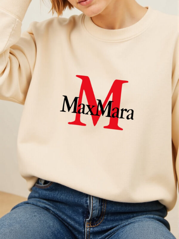 Women'S Max Mara Print Sweatshirt - Cozy Long Sleeve Crewneck Pullover, Casual All-Season Wear, Soft Fabric, Perfect for Casual Attire, Comfortable Clothing | Casual Style | Soft Texture - Image 4