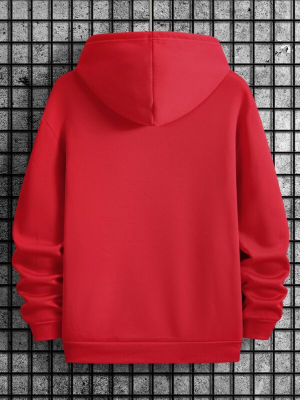 Men's Casual Hoodie with ICEBERG Letter Print - Stretch Fabric Kangaroo Pocket Pullover, Regular Fit Long Sleeve Sweatshirt for Autumn Winter, Versatile Casual Attire, Hooded Neckline, Comfortable Texture - Image 9