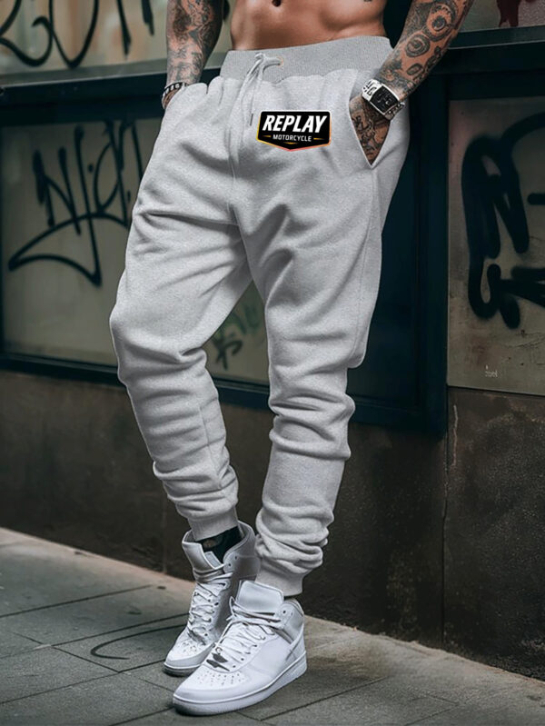 Replay Motocross Men'S Lightweight Breathable Quick-Dry Athletic Pants - Elastic Waistband with Drawstring, Thin Streetwear Style for Basketball Training, Gym & Casual Outfits, Basketball Training Gear, Motocrossinspired Design, Durable Sportswear - Image 5