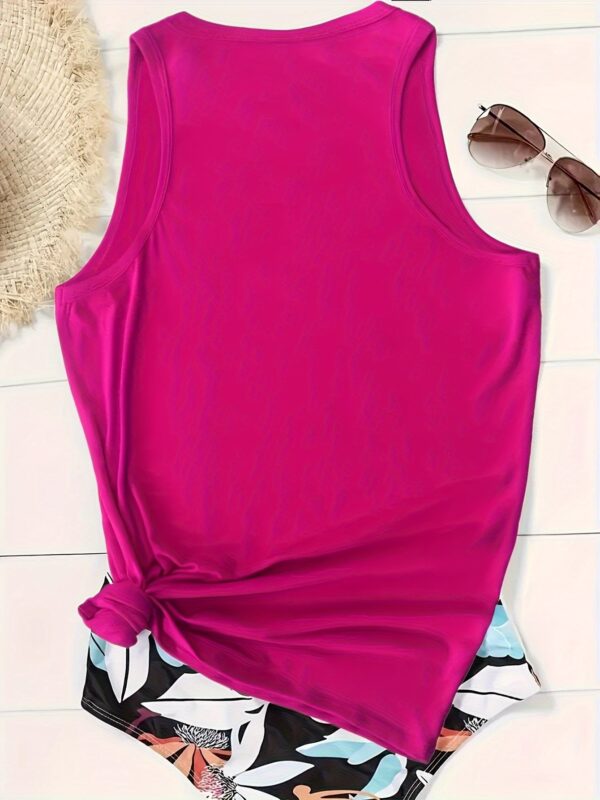 [MAXI MARA Tank Top] Soft Polyester-Spandex Blend Women's Sleeveless Tank Top | 1pc, Round Neck, Machine Washable, All-Season Casual & Athletic Wear, Bold Pink "MAXI MARA" Letter Print - Black/Dark Gray/Rose/Blue/Orange/White - Image 8