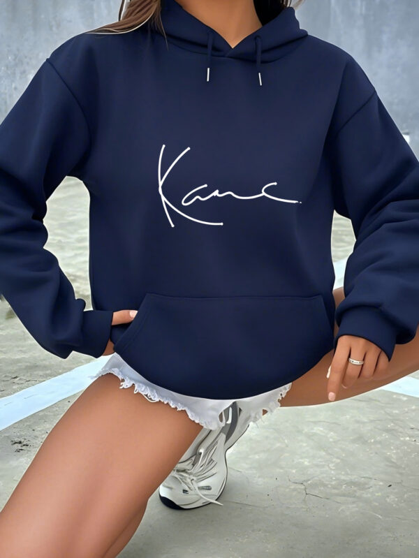 Women's & Men's Sporty Casual Hoodie with "Kane" Signature Print - Soft Beige Pullover for Spring/Fall, Comfortable Unisex Design, Machine Washable, Spring Fall Apparel, Minimalistic Fashion, Relaxed Fit - Image 3