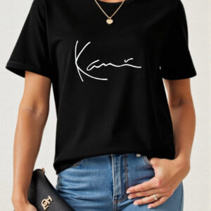 Women'S Casual "Kane" Graphic T-Shirt - Soft, Breathable Polyester Blend, Short Sleeve, Round Neck, Easy Care, Quick-Dry, Ideal for Outdoor Activities & Casual Wear, Casual Style, All Season Tee | Round Neck Tee | Comfortable Fit, Ladies T