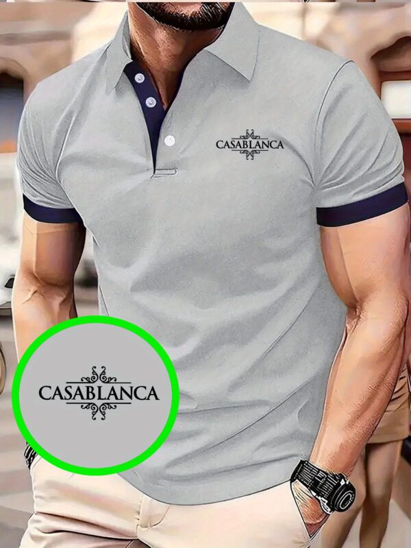 Men's Minimalist Letter Print - Premium Business Short Sleeve Shirt for Golf, Fishing, Basketball, Gym, Swimming, and Beach Wear - Image 2
