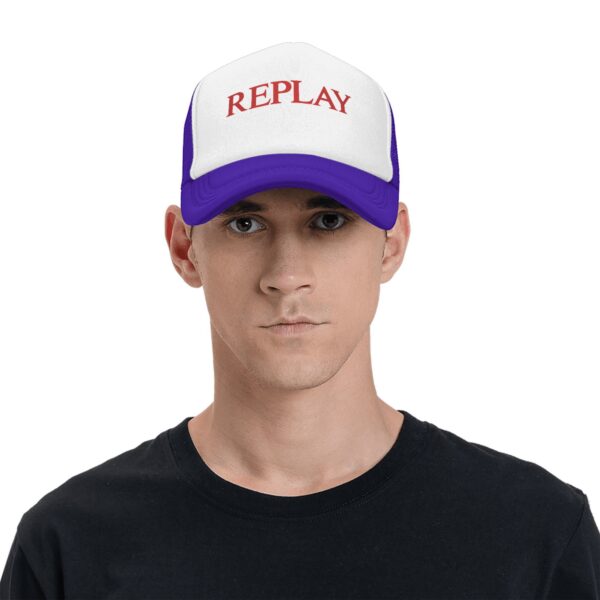 REPLAY Mesh Baseball Cap for Men & Women - Adjustable Lightweight Breathable Sport Hat with PVC Coating, White & Black Design for Camping, Outdoor Activities, Halloween, Thanksgiving, Father’s Day Gifts, Baseball Hat, Casual Headwear, Casual Style, Durable Headgear - Image 11