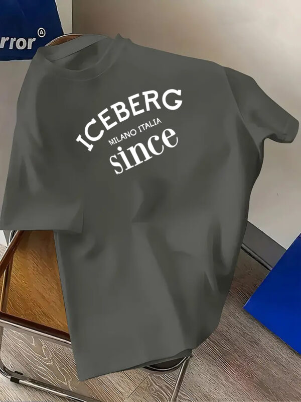 Men's casual fashion - letter printed T-shirt, round neck comfortable polyester fabric, fashionable streetwear suitable for daily wear, Men's clothing - Image 3