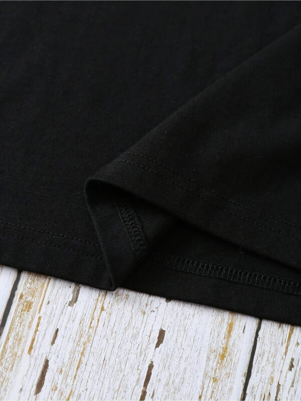 2pcs Fresh Pattern Letter MAX MARA Print Women's Summer Casual Polyester Spandex Sports Short Sleeve Black Apricot Shorts Set - Image 8