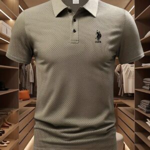 TS276 Double Horse USPA Print Golf Knit Men's Turtleneck