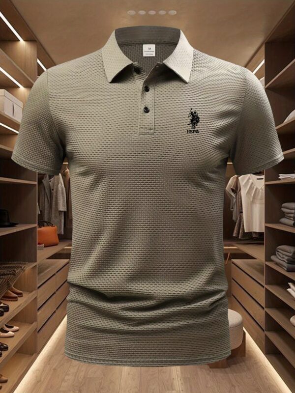 TS276 Double Horse USPA Print Golf Knit Men's Turtleneck