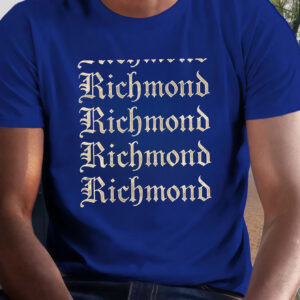 Men'S "Richmond" Gothic Font Print T-Shirt - Casual Polyester Crew Neck Short Sleeve Tee, Lightweight & Breathable for Summer