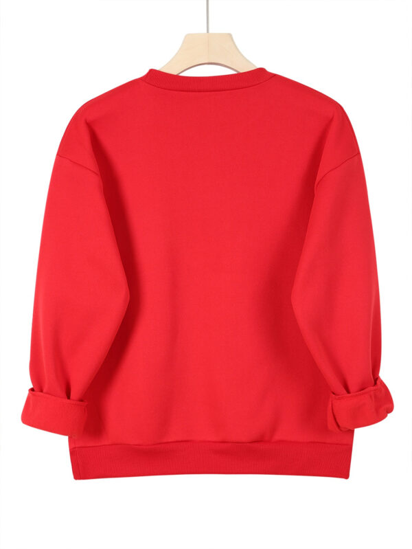 Y2K Women's Casual Long Sleeve Pullover Sweatshirt - Black with White Letter Print, Round Neck, Machine Washable, Autumn Winter Fashion Top, Cute Sweatshirts - Image 10